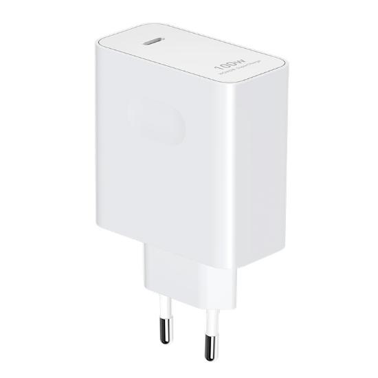 Kućni punjač HONOR SuperCharge Power GaN Slim, 100W, kabel, bijeli