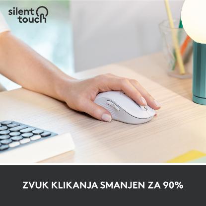 Miška LOGITECH M650 L, za ljevake, bežični, optički, 4000dpi, USB, BT, beli