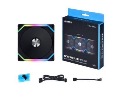 Ventilator LIAN LI Uni Fan SL140 V2 RGB PWM, 140mm, črni