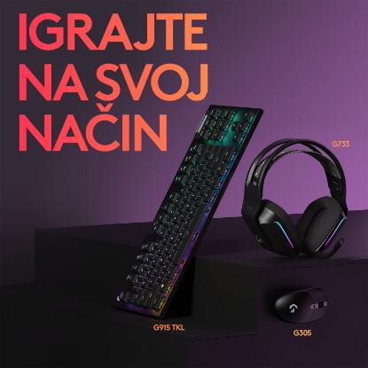 Miška LOGITECH Gaming G305 Lightspeed, bežični, optički, 12000dpi, črni, USB