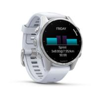Pametni sat GARMIN Fenix 8, 43mm, AMOLED, multisport, srebrni/bijeli remen
