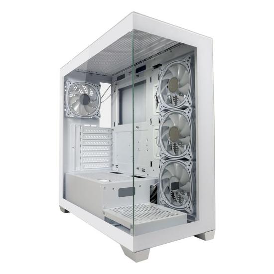 Ohišje LC POWER Gaming 715B Seamless Pale X, MIDI, ATX, window, belo, bez napajalnika