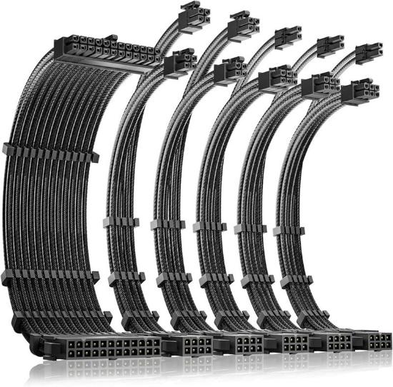 Produžni kablovi za napajanje ANTEC Sleeved Extension Cable Kit 3xPCIe 8-pin, crni