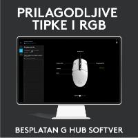 Miška LOGITECH Gaming G102 Lightsync, optički, 8000dpi, beli, USB