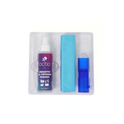 Sredstvo za čišćenje OCTIO S15, za ekrane, krpica, četkica, sprej, 100ml