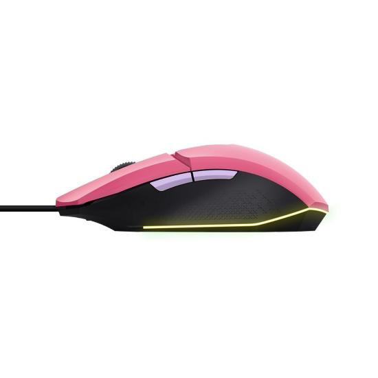 Miška + podloga za Miška + slušalke TRUST GXT 790, USB, optički, rozi
