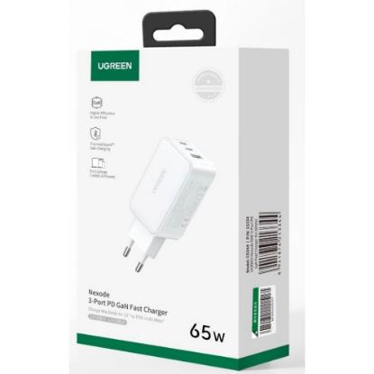 Kućni punjač UGREEN Nexode, 65W, 2XUSB-C, USB-A, bijeli