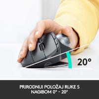 Miška LOGITECH MX Ergo, optički, trackball, bežični, USB, sivi