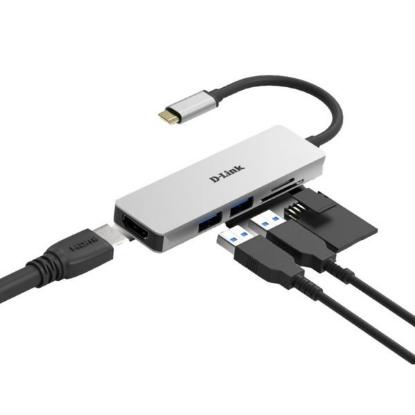 Docking station D-LINK DUB-M530, USB-C na 2x USB 3.1, HDMI, Card Reader, za laptop