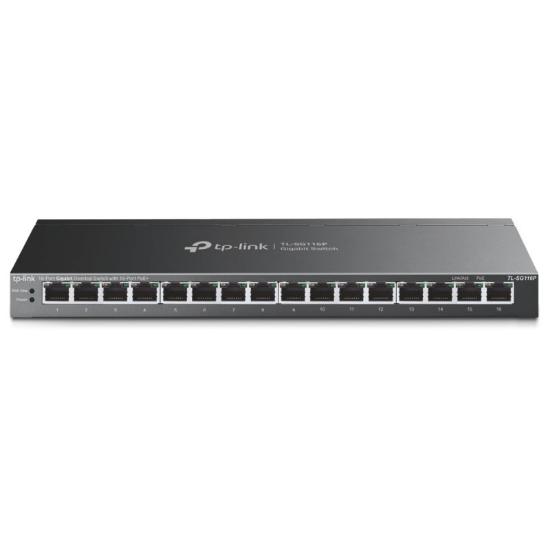 Switch TP-LINK TL-SG116P, 16×G-LAN PoE+, 802.3af/at, 120W
