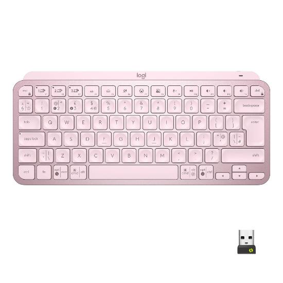 Tipkovnica LOGITECH MX Keys mini, brezžična, BT, roza