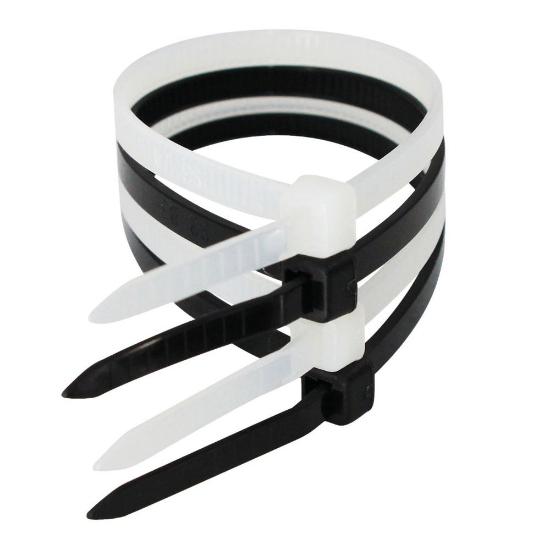 Plastične vezice za kabele, 7.5 mm x 250 mm, crne, 25 kom
