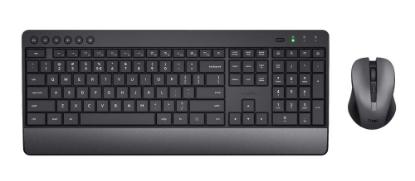 Tipkovnica + miška TRUST Trezo Silent, brezžična, USB, US layout, črna