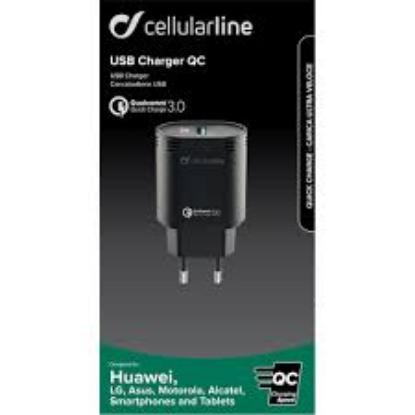 Kućni punjač CELLULARLINE, QC 3.0, crni