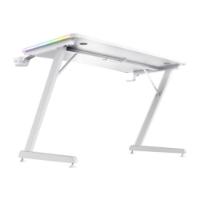 Gaming miza TRUST GXT 709W Luminus, RGB, beli