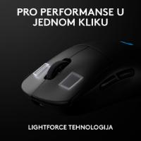 Miška LOGITECH Pro 2 Lightspeed, RGB, optički, bežični, 32000dpi, črni