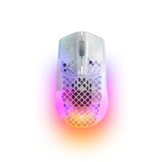 Miška STEELSERIES Aerox 3 Wireless, optički, bežični, RGB, 18000 CPI, beli, USB