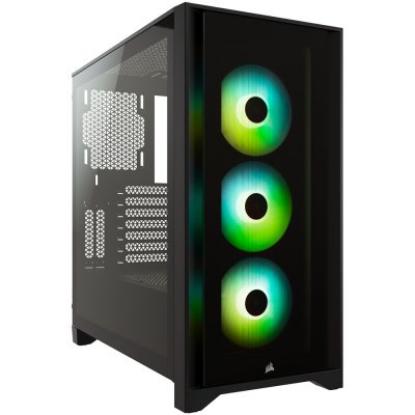 Ohišje CORSAIR iCUE 4000X, RGB, window, MIDI, ATX, črno, bez napajalnika