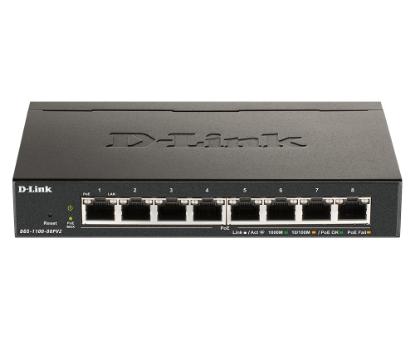 Switch D-LINK DGS-1100-08PV2, Web upravljivi, Gigabit PoE Switch, 10/100/1000 Mbps, metalno kućište, 8-port