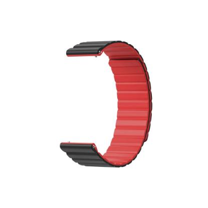 Zamjenski remen KOSPET, 22mm, silikonski, magnetni, crno-crveni