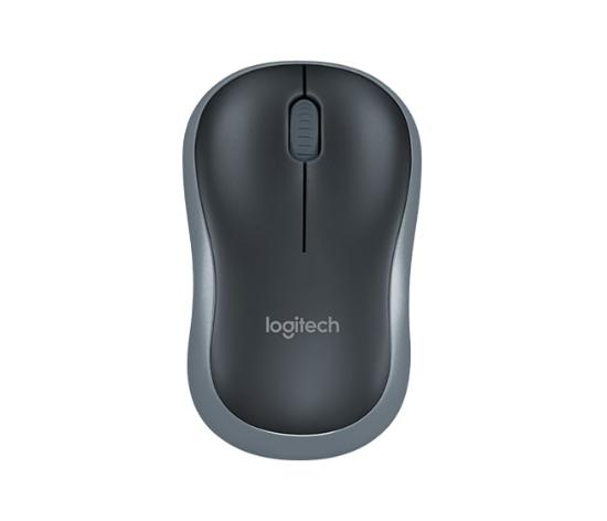 Miška LOGITECH M185, optički, bežični, 1000dpi, crno-sivi