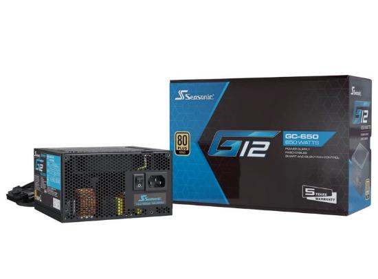 Napajlnik 650W SEASONIC G12-GC-650, ATX, 120mm vent., 80+ Gold, črno