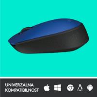 Miška LOGITECH M171, optički, bežični, modri