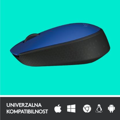 Miška LOGITECH M171, optički, bežični, modri