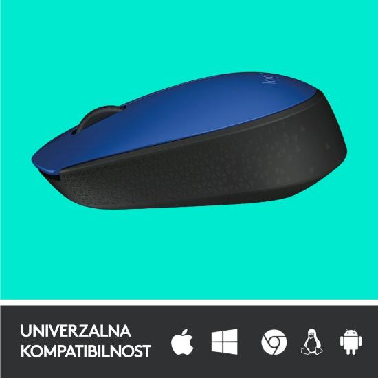 Miška LOGITECH M171, optički, bežični, modri