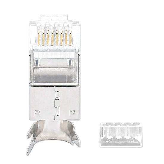 STP konektor INTELLINET CAT6A, RJ45, modularni Pro Line, trostruki zupčasti terminal - 50 komada
