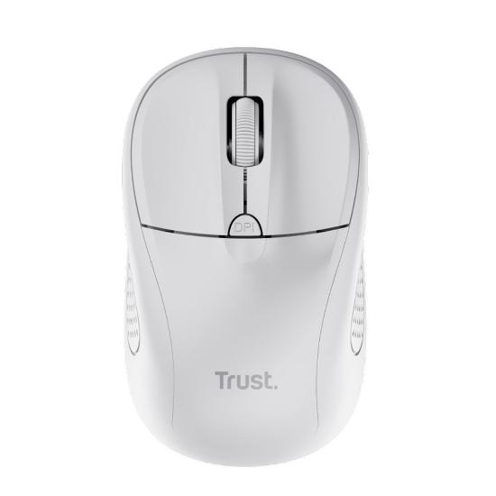 Miška TRUST Primo, optički, 1600dpi, bežični, USB, mat beli