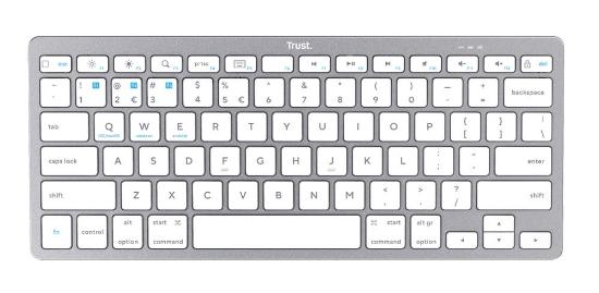 Tipkovnica TRUST Basics, bluetooth, US layout, srebrna