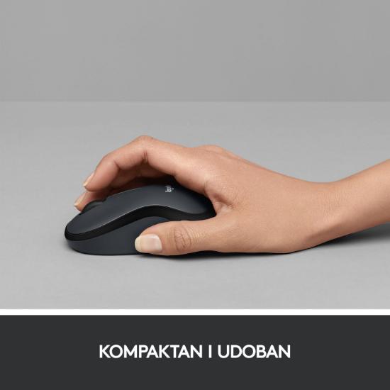 Miška LOGITECH M220 Silent, optički, bežični, črni, USB