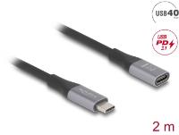Kabel DELOCK, USB-C 4.0 (M) na USB-C (Ž), 2m, crni
