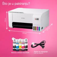 Multifunkcijski Tiskalnik EPSON EcoTank L3276, Tiskalnik/scanner/copy, 5760 x 1440, WiFi, USB, beli