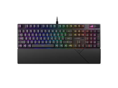 Tipkovnica ASUS ROG Strix Scope II RX, RGB, mehanička, ROG RX Red switch, US Layout, črna, USB