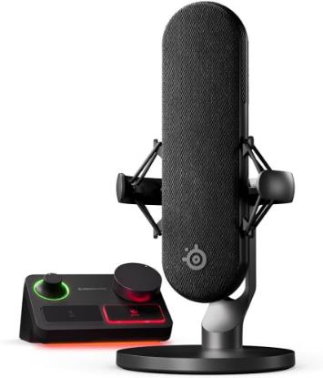 Mikrofon STEELSERIES Alias Pro, XLR, stream mixer, črni