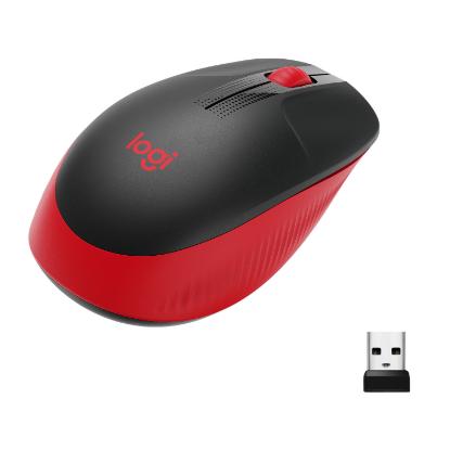 Miška LOGITECH M190, optički, bežični, 1000dpi, crno-rdeči