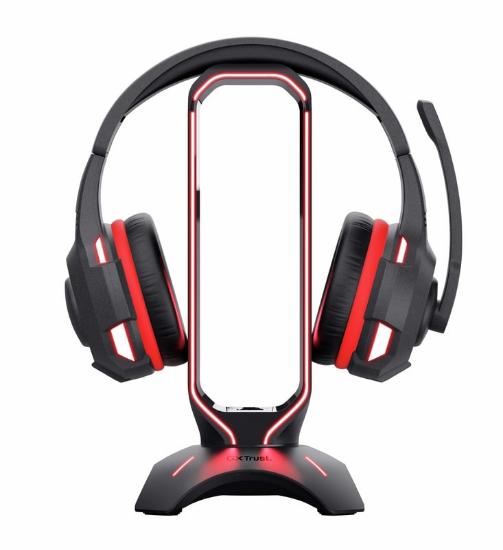 Stalak za slušalice TRUST Cintar, RGB, USB hub