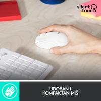 Tipkovnica + miška LOGITECH MK295 Silent Wireless Combo, brezžična, bela, USB