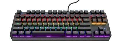 Tipkovnica TRUST GXT 834 CALLAZ, RGB, mehanička, črna, US Layout, USB