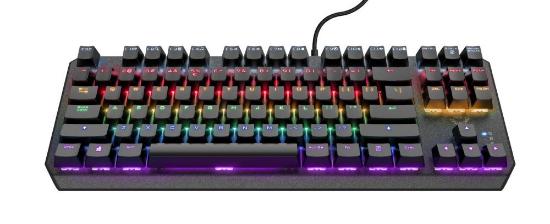 Tipkovnica TRUST GXT 834 CALLAZ, RGB, mehanička, črna, US Layout, USB