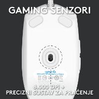 Miška LOGITECH Gaming G102 Lightsync, optički, 8000dpi, beli, USB