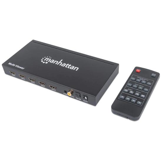 Razdjelnik MANHATTAN, 4x HDMI in, 1 HDMI out, strujni