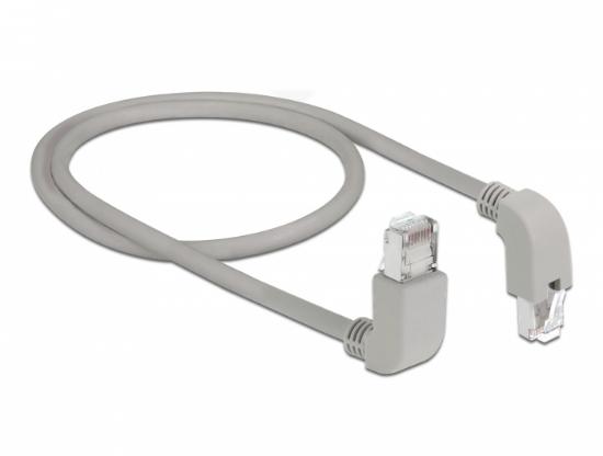 Kabel DELOCK, patch CAT6 S/FTP, sivi, kutni, 0,5m