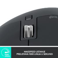 Miška LOGITECH MX Master 3S Performance, laserski, bežični, BT, USB, črni
