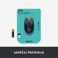 Miška LOGITECH M190, optički, bežični, 1000dpi, crno-modri