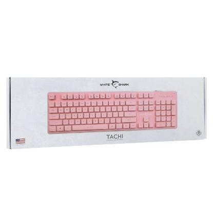 Tipkovnica WHITE SHARK GK-003441 Tachi, membranska, US Layout, USB, roza