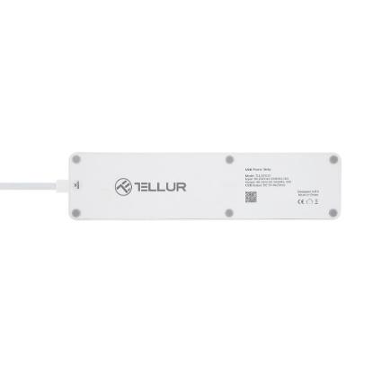 Naponska letva TELLUR TLL331031, 3 utičnice, 4xUSB-A, 1.8m, pametni, bijeli