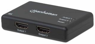 Razdjelnik MANHATTAN, 2x HDMI, 4K@30Hz, strujni adapter
